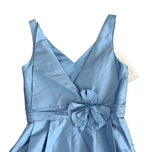 Alfred Angelo Blue Bridesmaid With Flower Pin Dress Size 10 NWT #1 - Picture 4 of 16